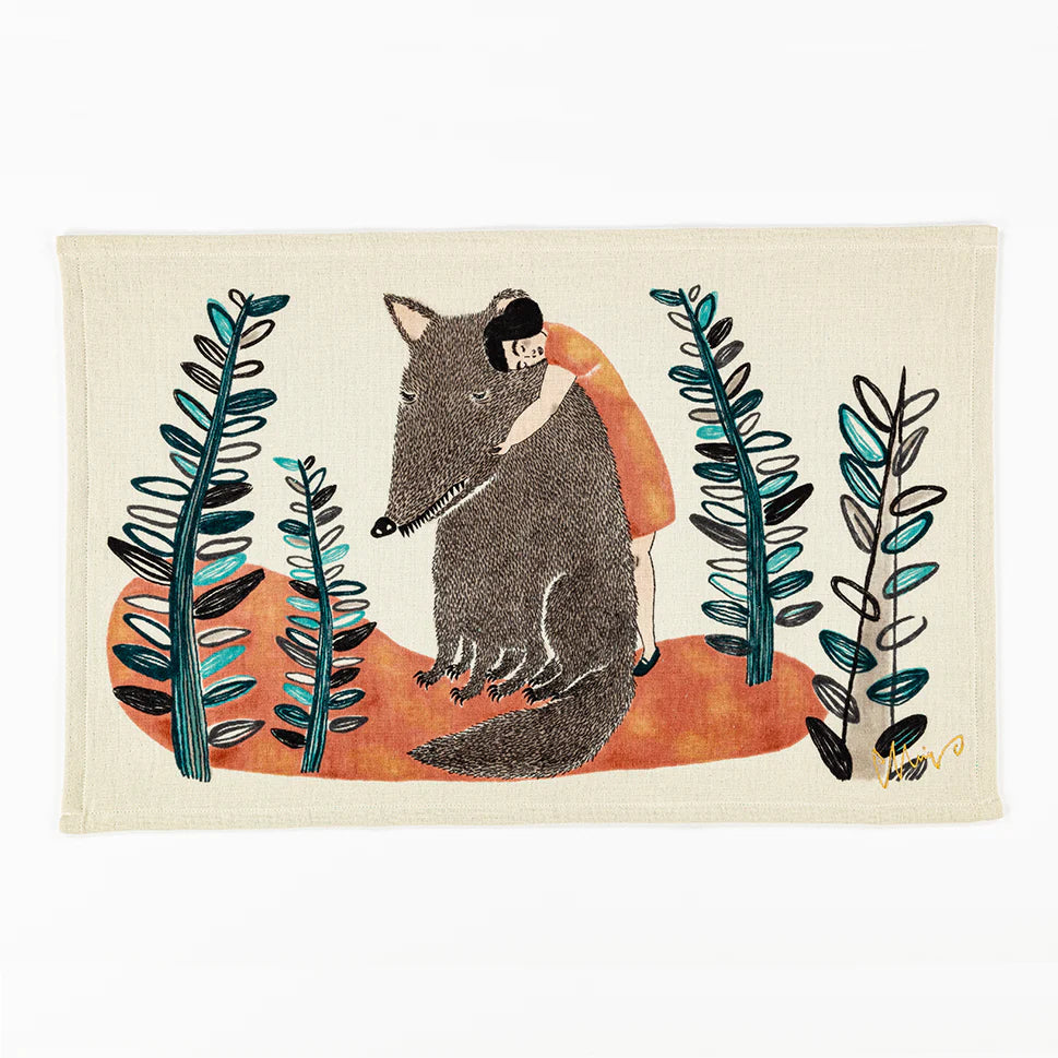 Imabari Tea Towel Wolf Blue