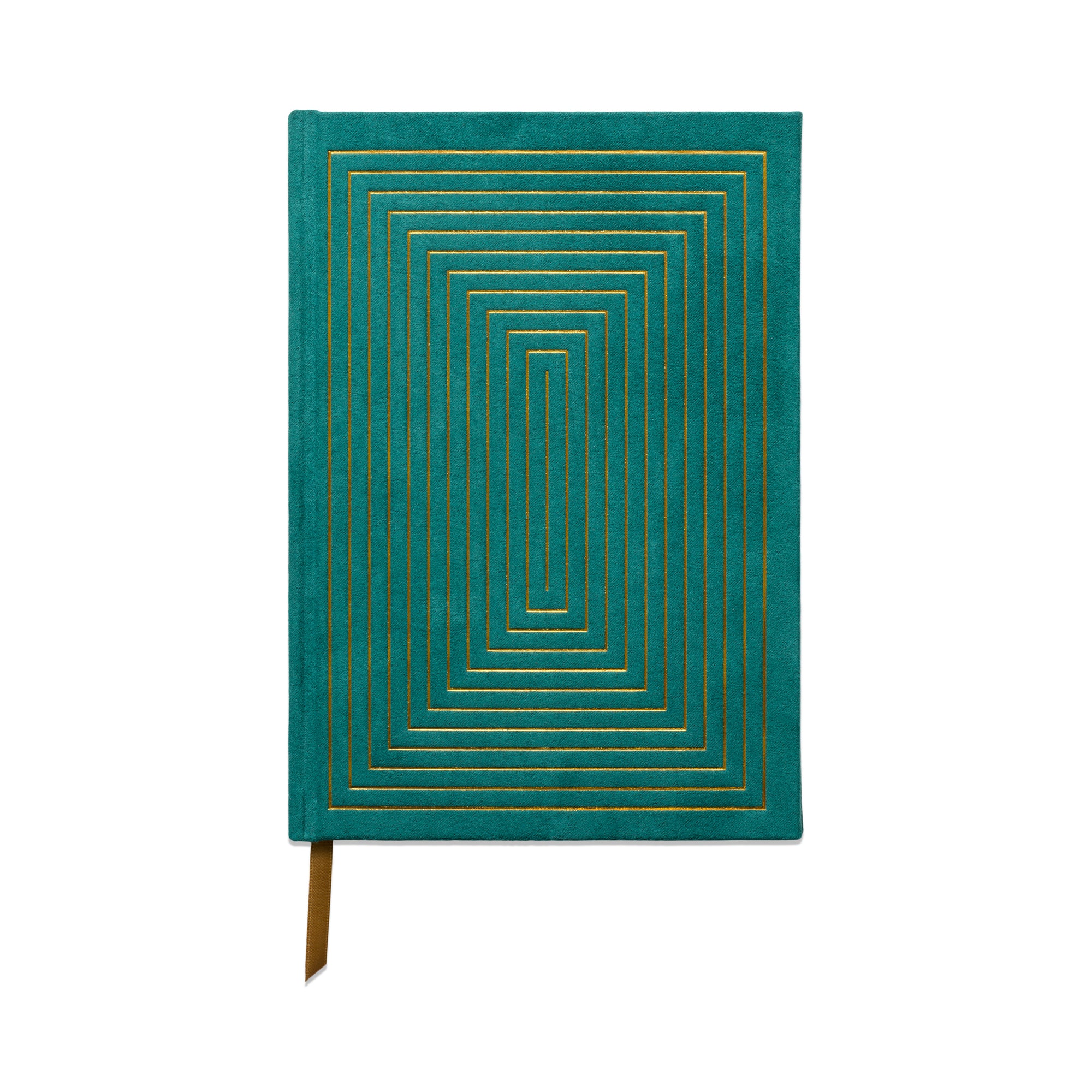 Hard Cover Suede Cloth Journal With Pocket | Linear Boxes