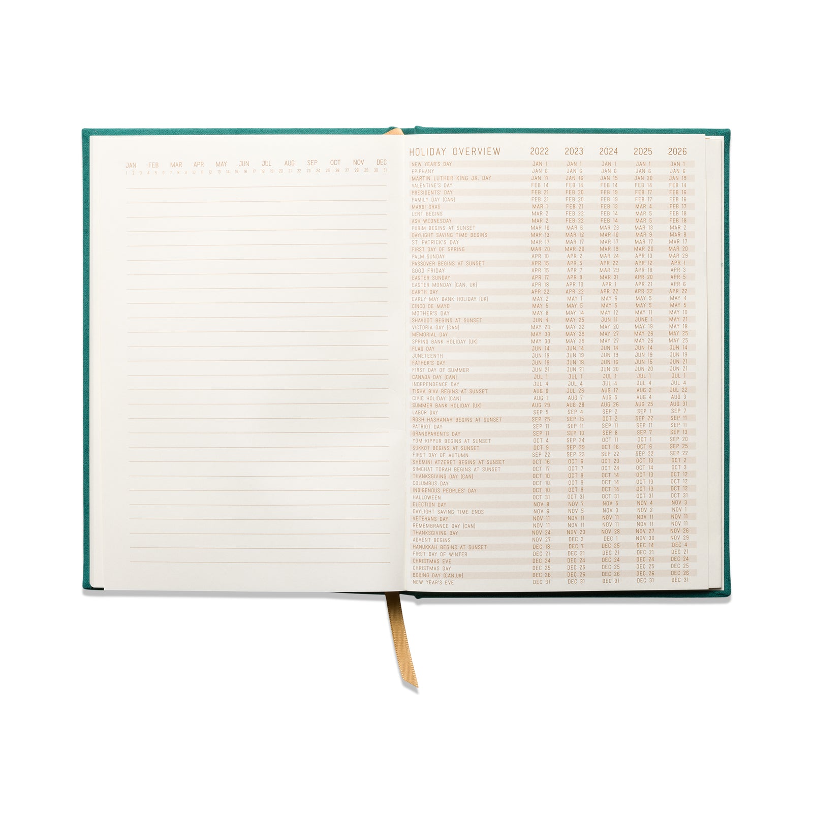 Hard Cover Suede Cloth Journal With Pocket | Linear Boxes