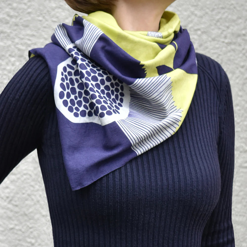 Japanese Fabric Gift Wrap/Scarf | Furoshiki | Komainu Playing in the Garden