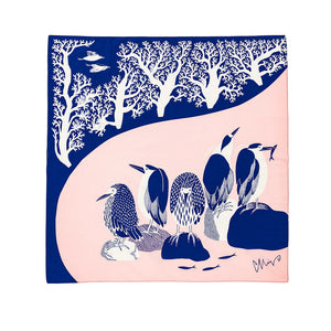 Japanese Fabric Gift Wrap/Scarf | Furoshiki | Komainu in the Garden