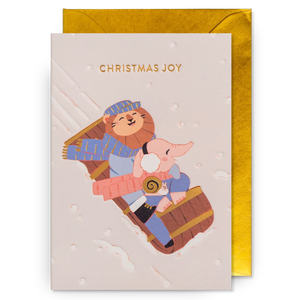 Joyful Sledging Friends Christmas Card | Elena Comte