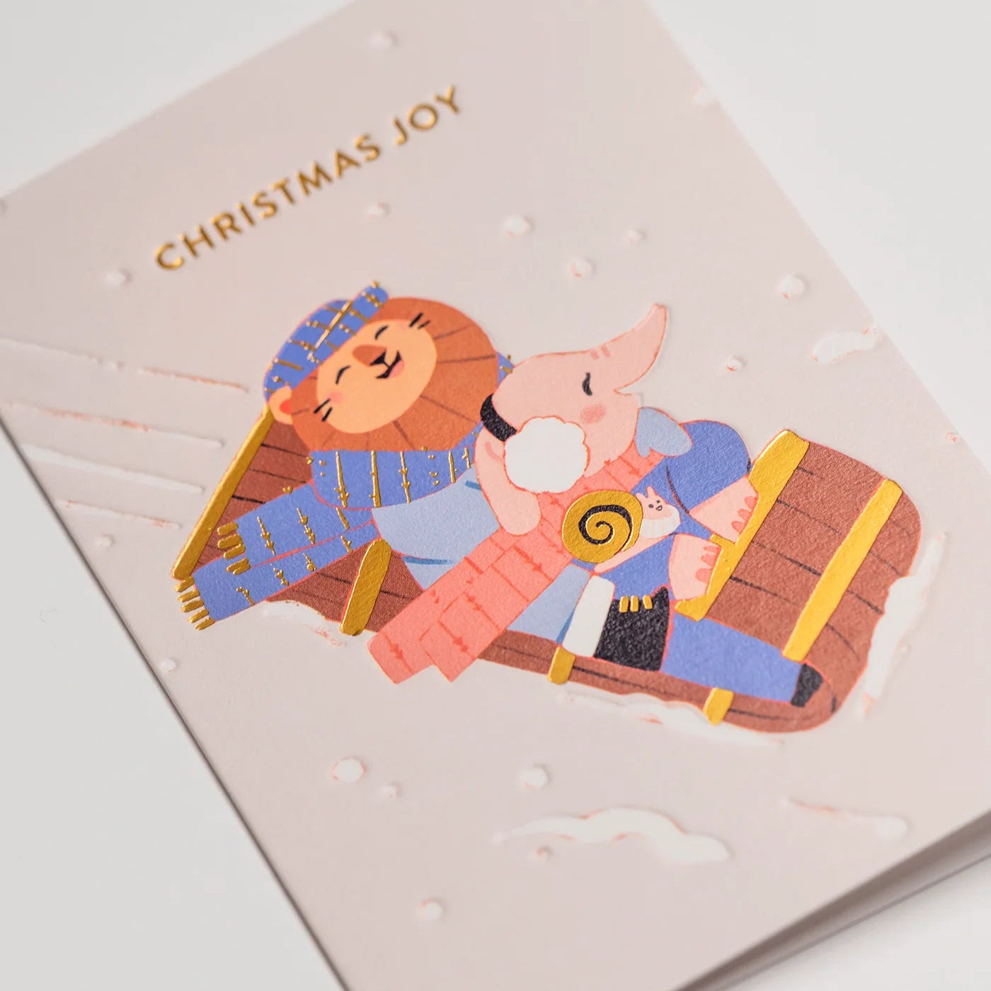 Joyful Sledging Friends Christmas Card | Elena Comte