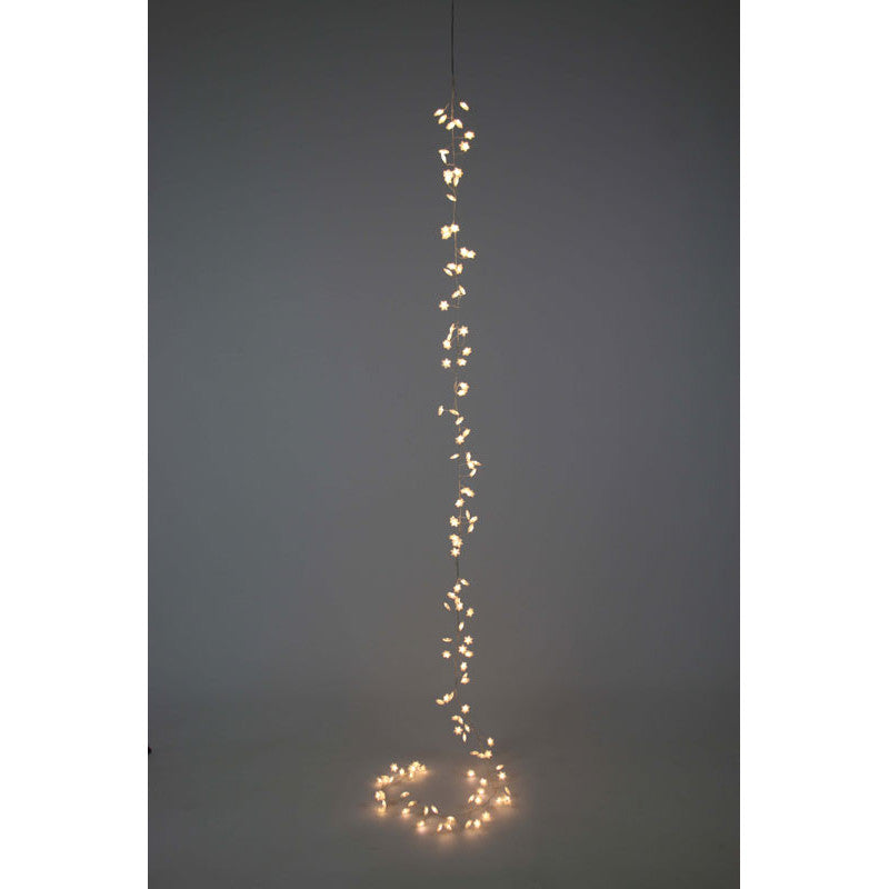 LED XMAS CLUSTER SILVER SNOW 2M