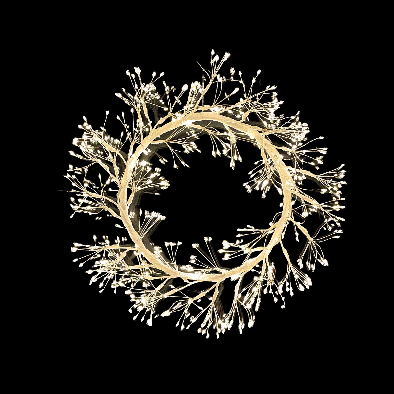 LED XMAS WREATH WHITE 45CM