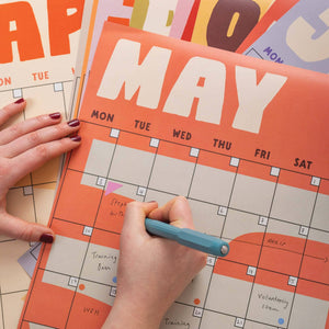 Large Monthly Undated A3 Wall Planner | Earthy Shapes