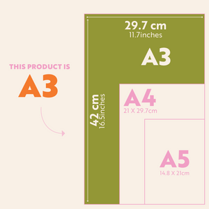 Large Monthly Undated A3 Wall Planner | Earthy Shapes