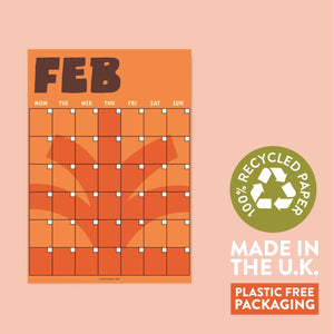 Large Monthly Undated A3 Wall Planner | Earthy Shapes
