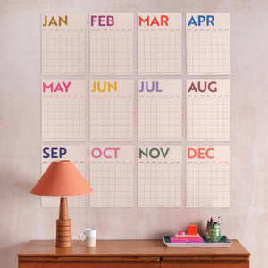 Large Monthly Undated A3 Wall Planner | Simply Bright