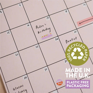 Large Monthly Undated A3 Wall Planner | Simply Bright