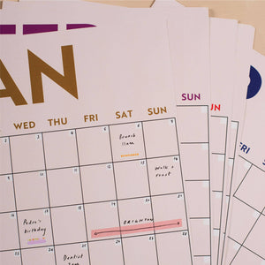 Large Monthly Undated A3 Wall Planner | Simply Bright