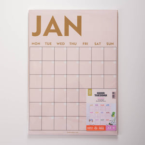 Large Monthly Undated A3 Wall Planner | Simply Bright