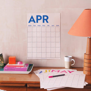 Large Monthly Undated A3 Wall Planner | Simply Bright