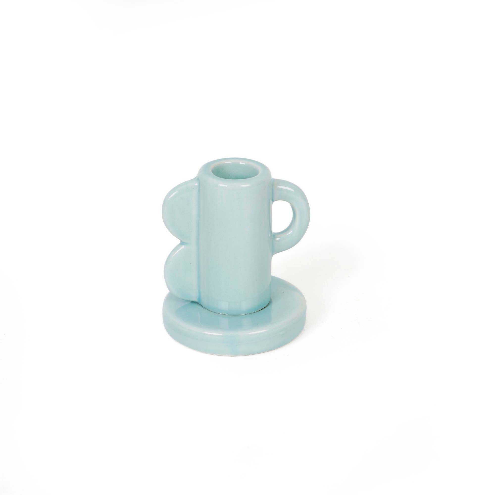 Light Blue Waves Candle Holder