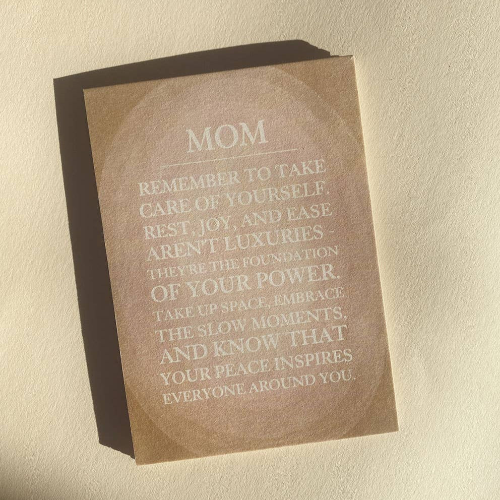 MOM - A SELF-CARE REMINDER | POSTCARD