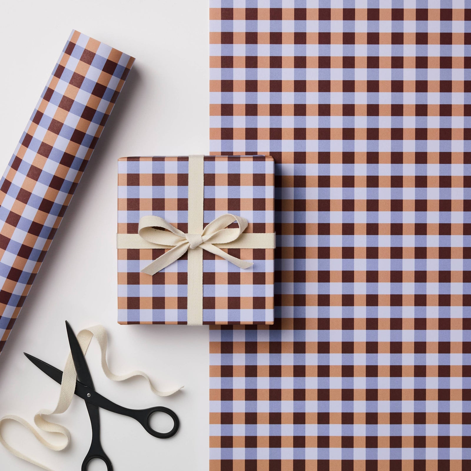 MULTI COLOUR GINGHAM WRAPPING PAPER