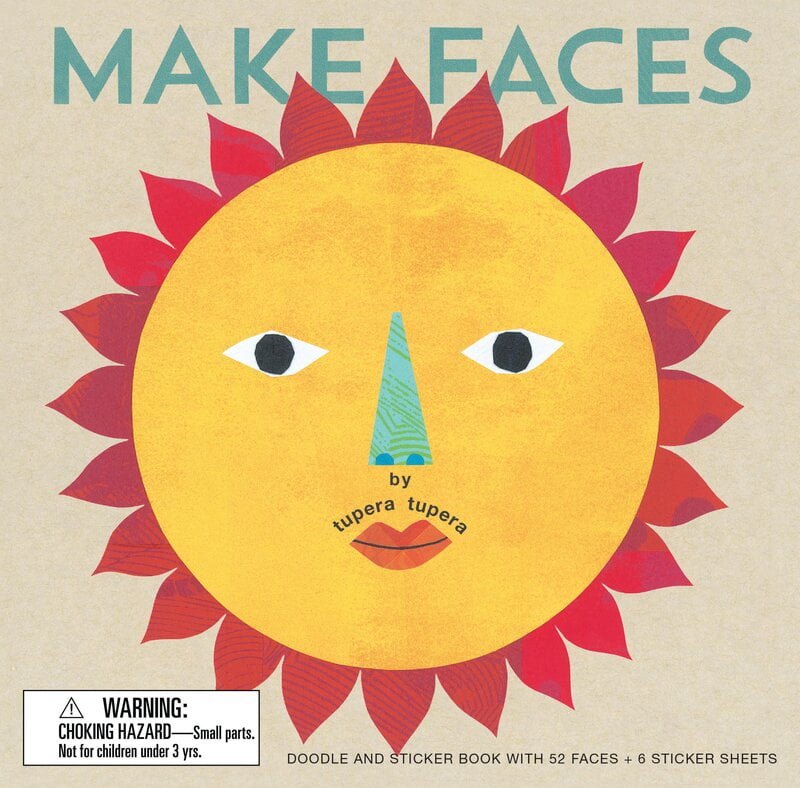 Book cover of 'Make Faces' by tupera tupera with a sun-like face design.