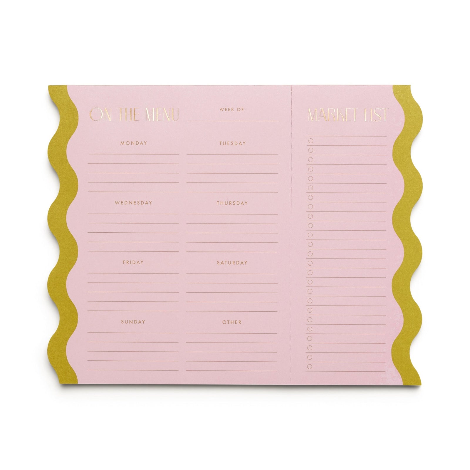 Meal Planner Notepad with Magnets | Pink & Chartreuse