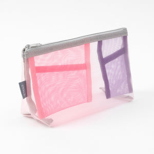 Mesh Pen Case with Gusset | Pink