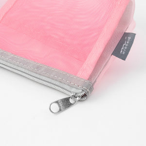Mesh Pen Case with Gusset | Pink