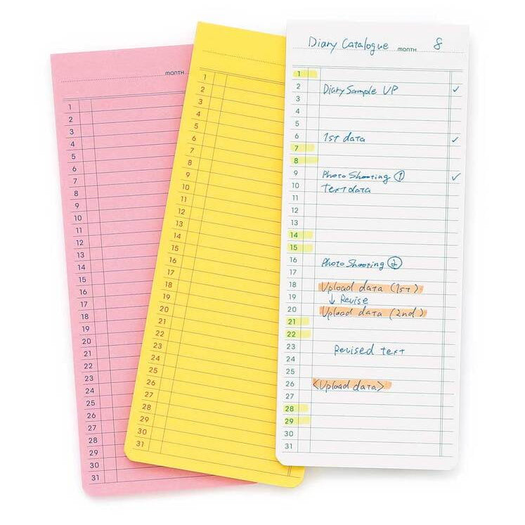 Monthly Sticky Memo Pad Yellow