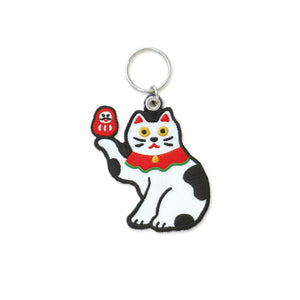 New Retro Stitchwork Keychain Lucky Cat