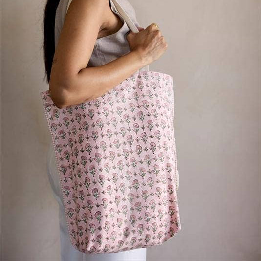Organic Cotton Tote Bag | Ditsy Floral Blush