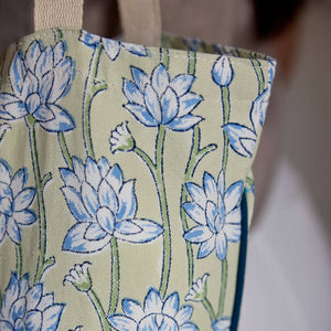 Organic Cotton Tote Bag | Lotus Indigo
