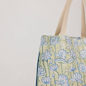 Organic Cotton Tote Bag | Lotus Indigo