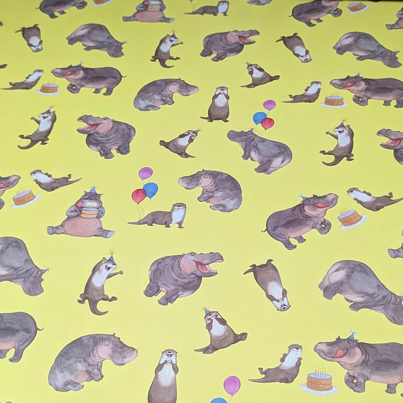 Otter and Hippo Wrapping Paper