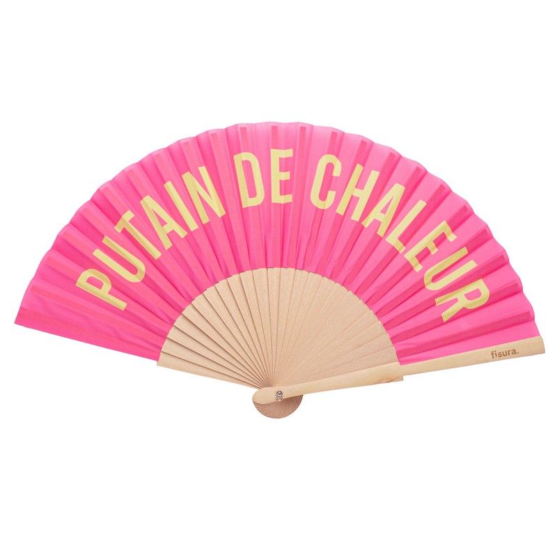 PUTAIN DE CHALEUR Pink & Yellow | Hand Fan