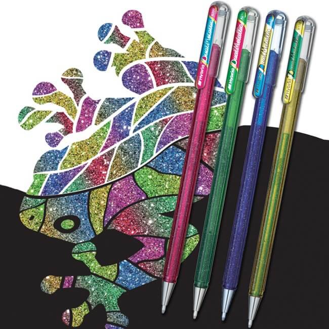 Pentel Hybrid DualMetallic Gel Pen | Orange/Metallic Yellow