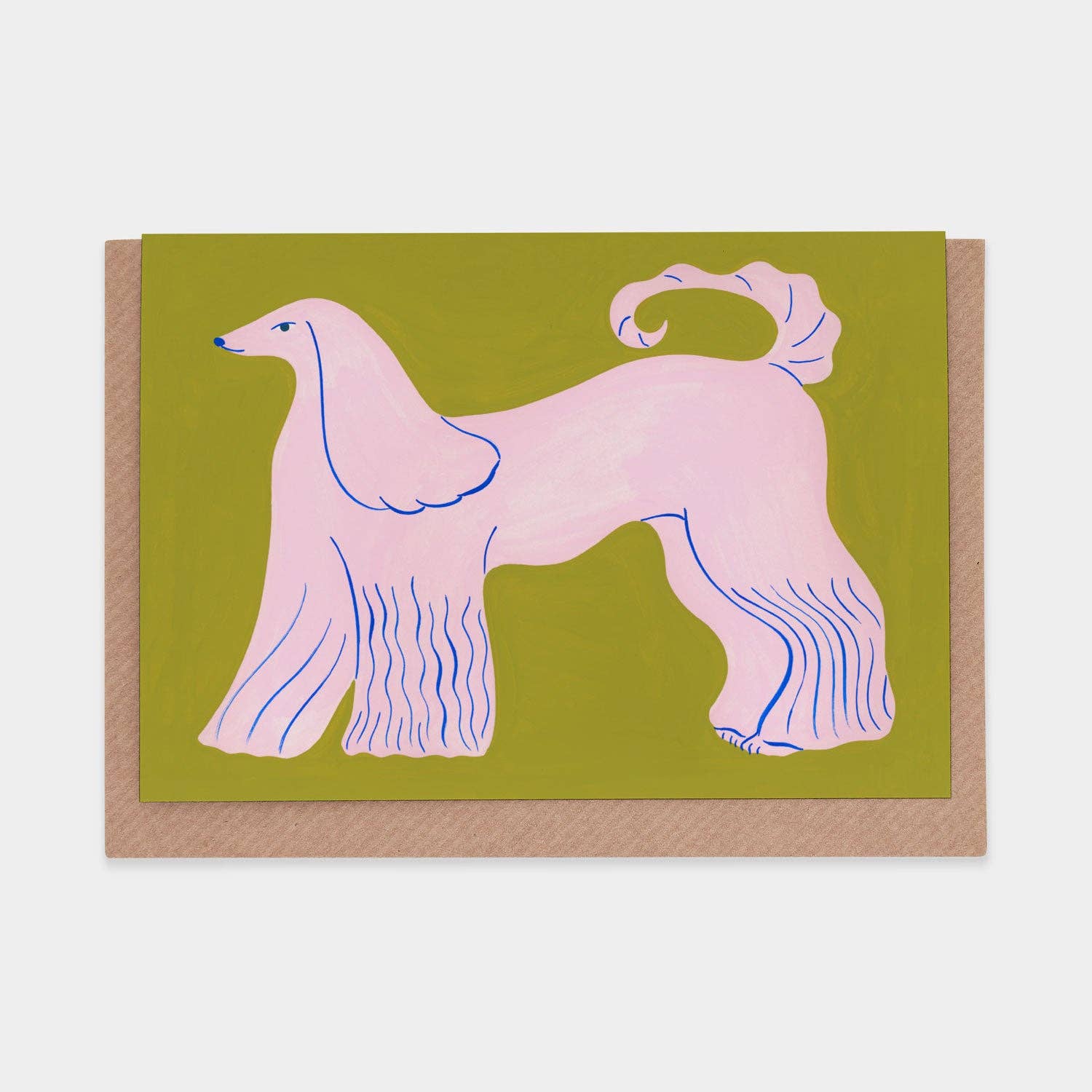 Pink Afghan Hound | Agathe Singer | Greetings Card