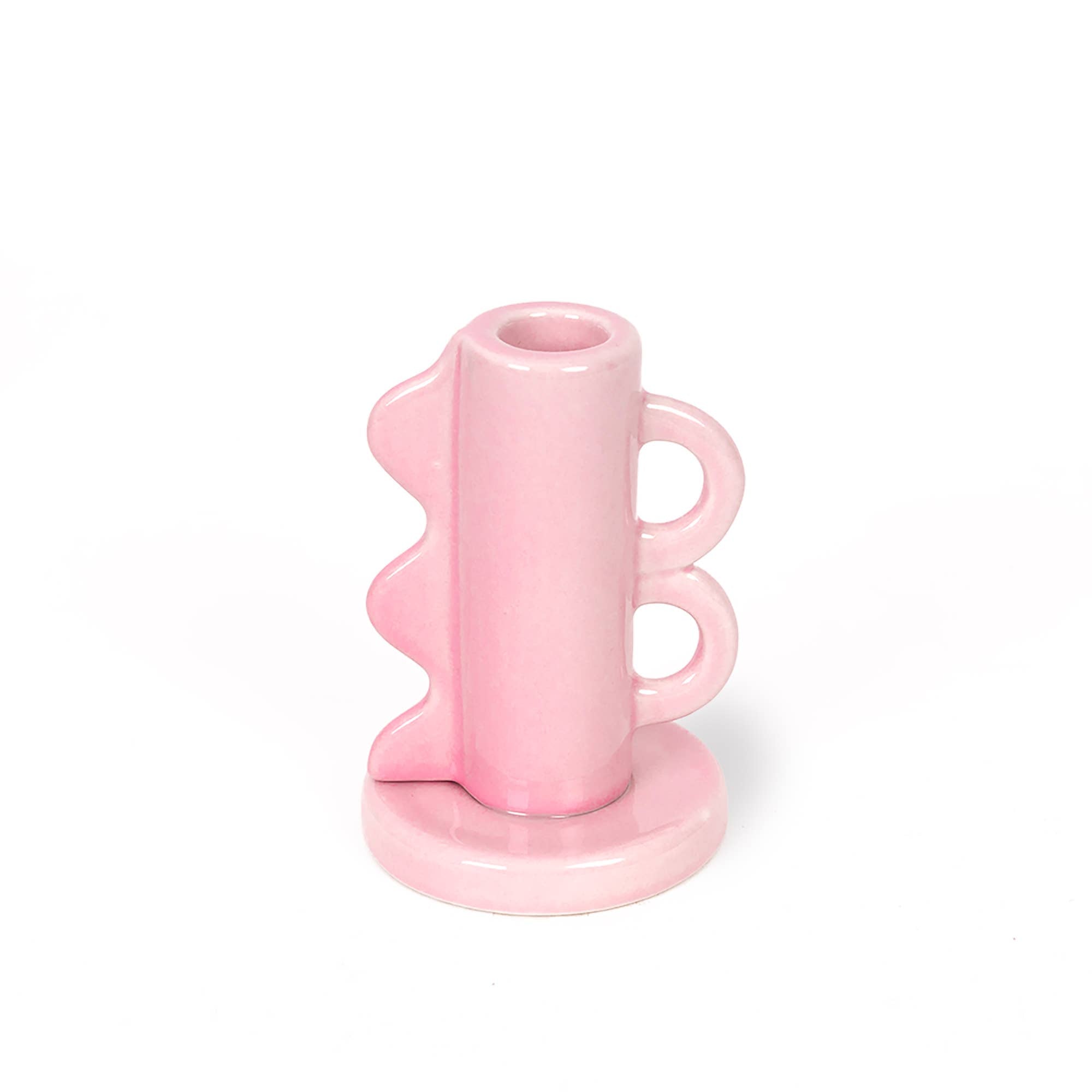 Pink Double Handle Candle Holder