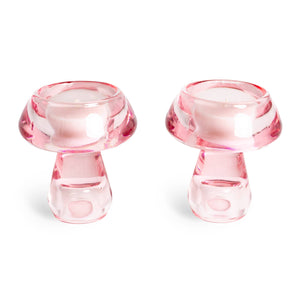 Pink Mushroom Candle Holder Set of 2