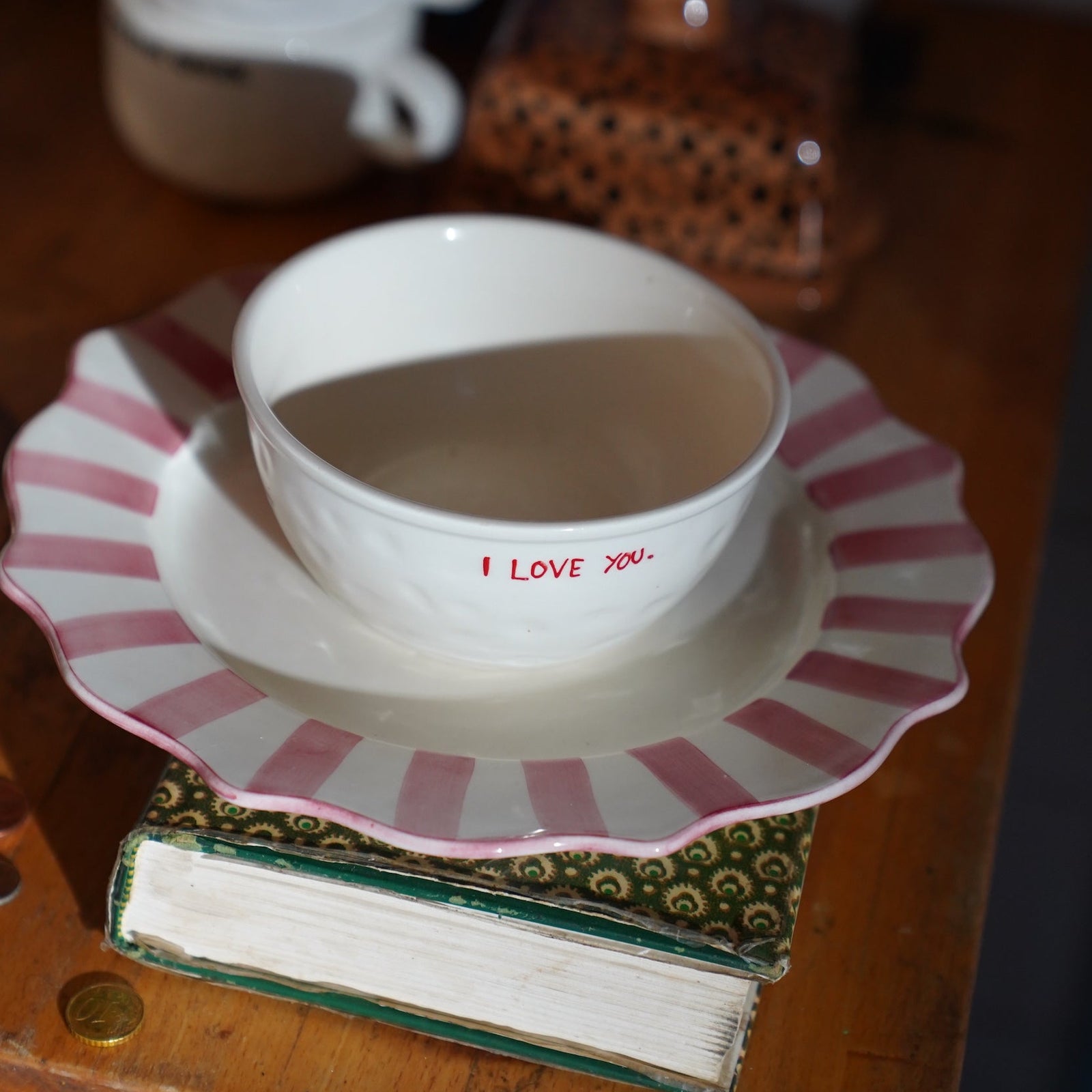 Pink Scalloped Breakfast Plate