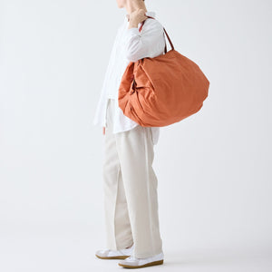 Pleated Compact Bag | Brick Brown | L