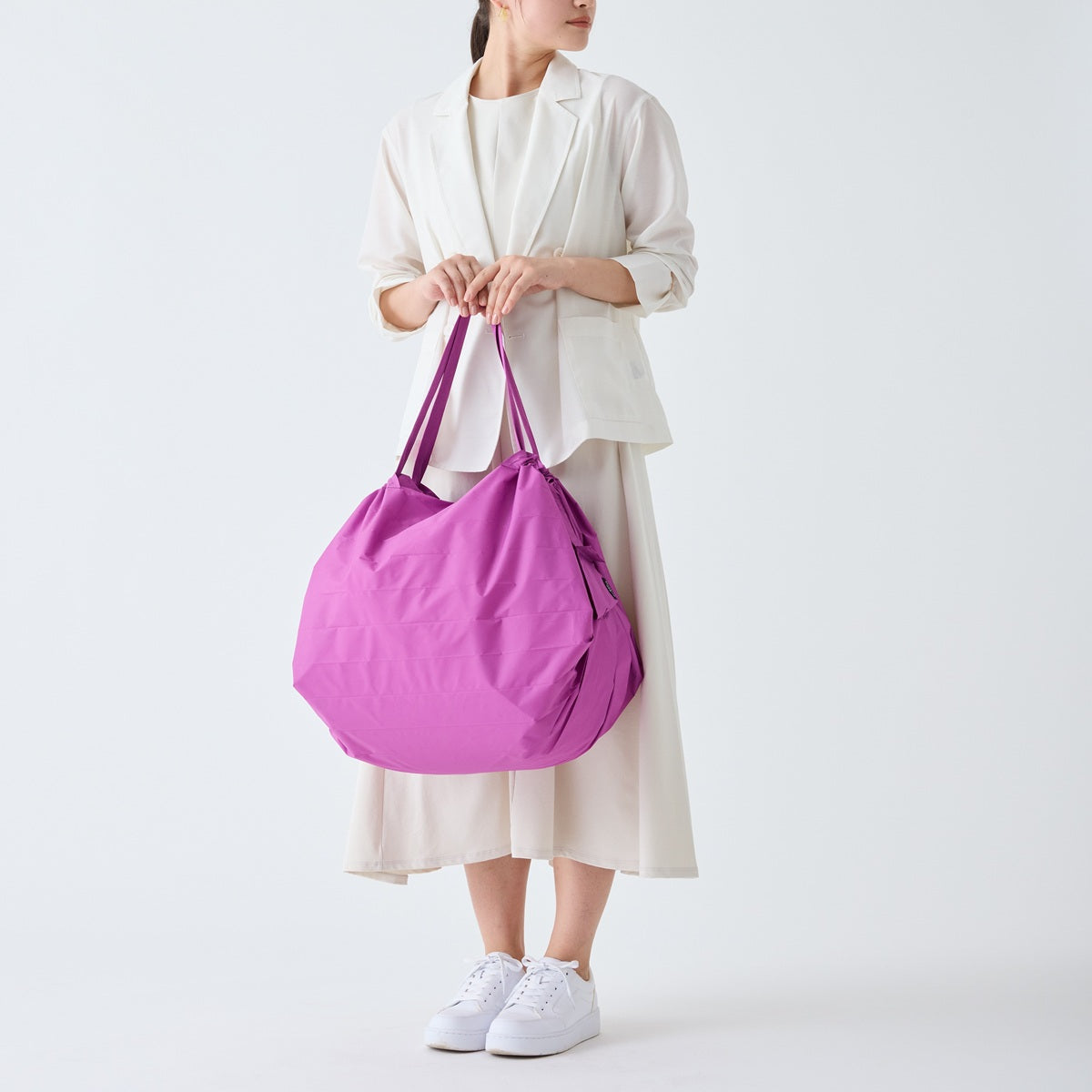 Pleated Compact Bag | Peony Petal | L