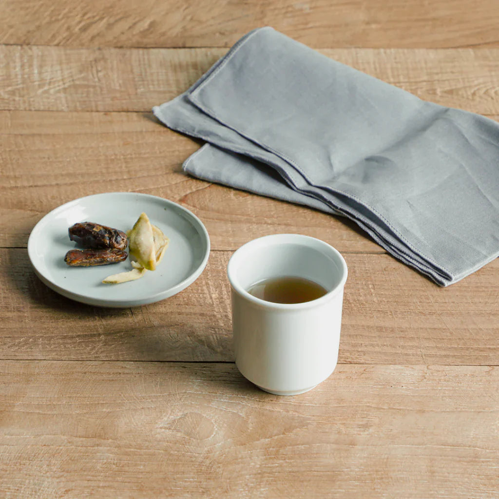 RIM PORCELAIN TEA CUP | EARTH GREY | 180ml