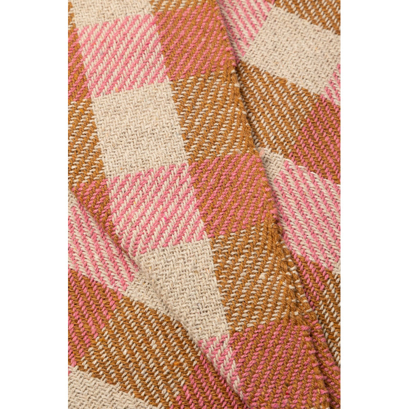 Recycled Cotton Throw/Picnic Blanket| Coffee/Pink