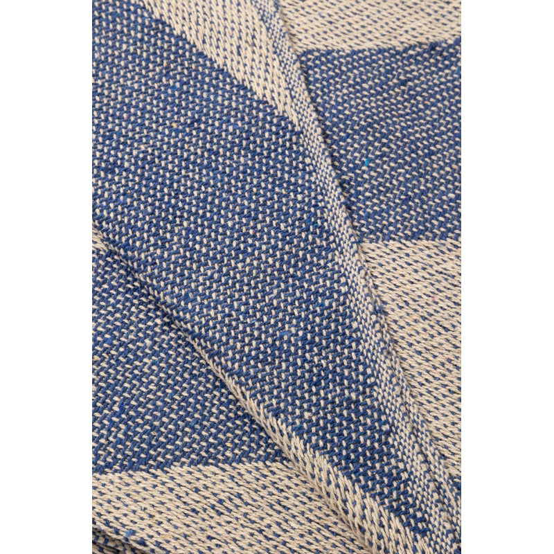 Recycled Cotton Throw/Picnic Blanket| Royal Blue/Nature