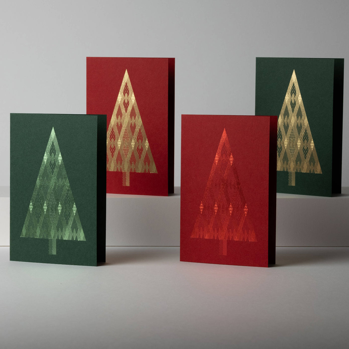 Red Foil Tree Christmas Card | All Is Bright: Red and Red