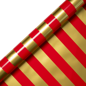 Red & Gold Stripe Foiled Roll Wrap | Kelly Hyatt