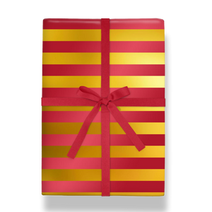 Red & Gold Stripe Foiled Roll Wrap | Kelly Hyatt