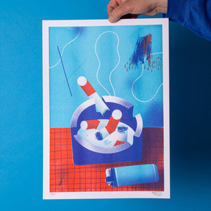 Risograph A3 Print | Ashtray