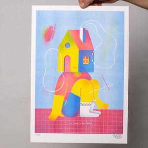Risograph A3 Print | My Home Is My Castle