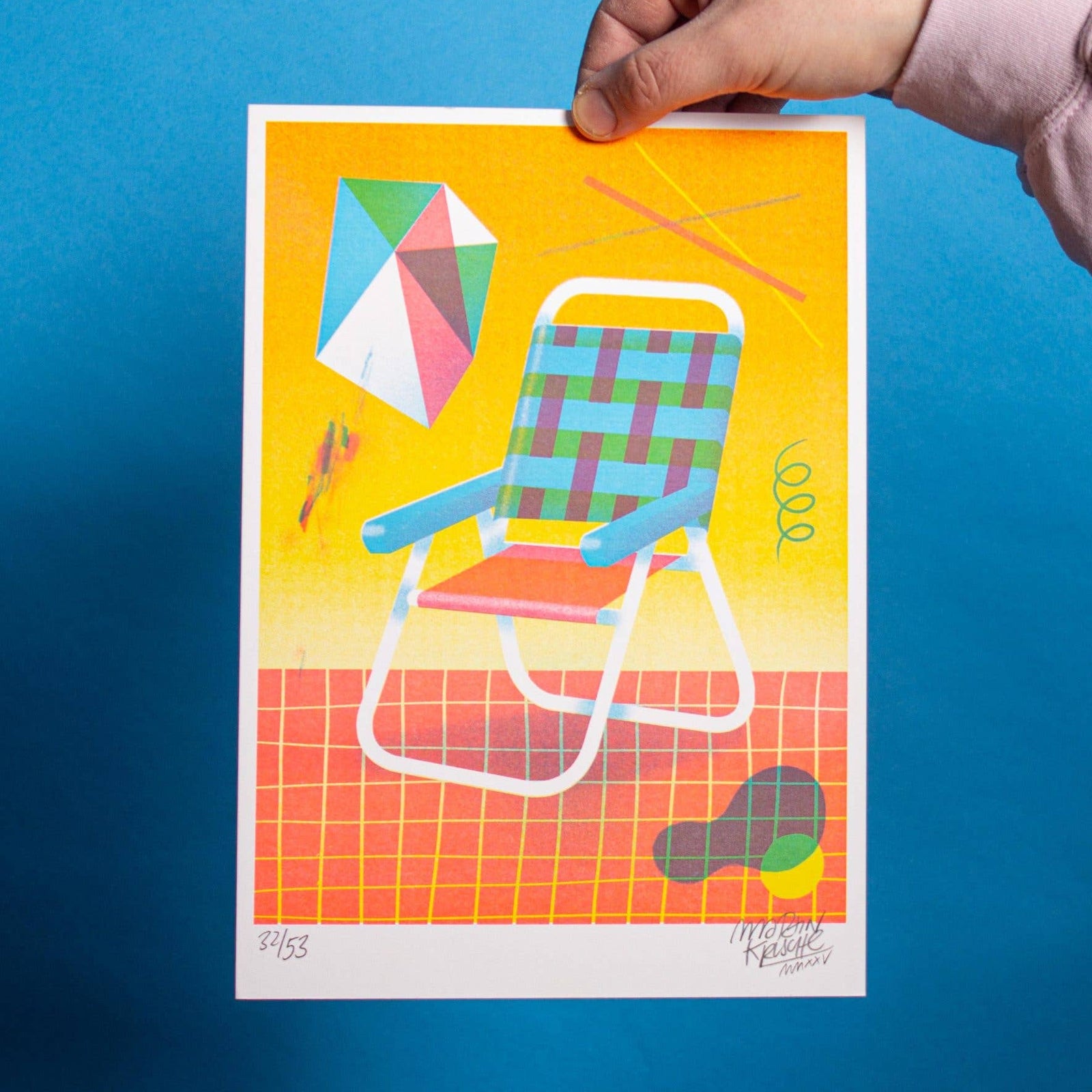 Risograph A4 Print | Camping Chair