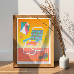 Risograph A4 Print | Camping Chair