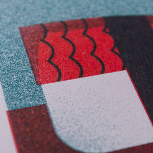 Risograph Mini Print | Sushi Prawn Nigiri