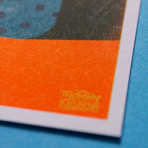 Risograph Mini Print | Sushi Salmon Inside Out